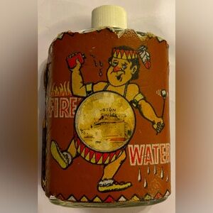 Native American Vintage glass flask Fire Water